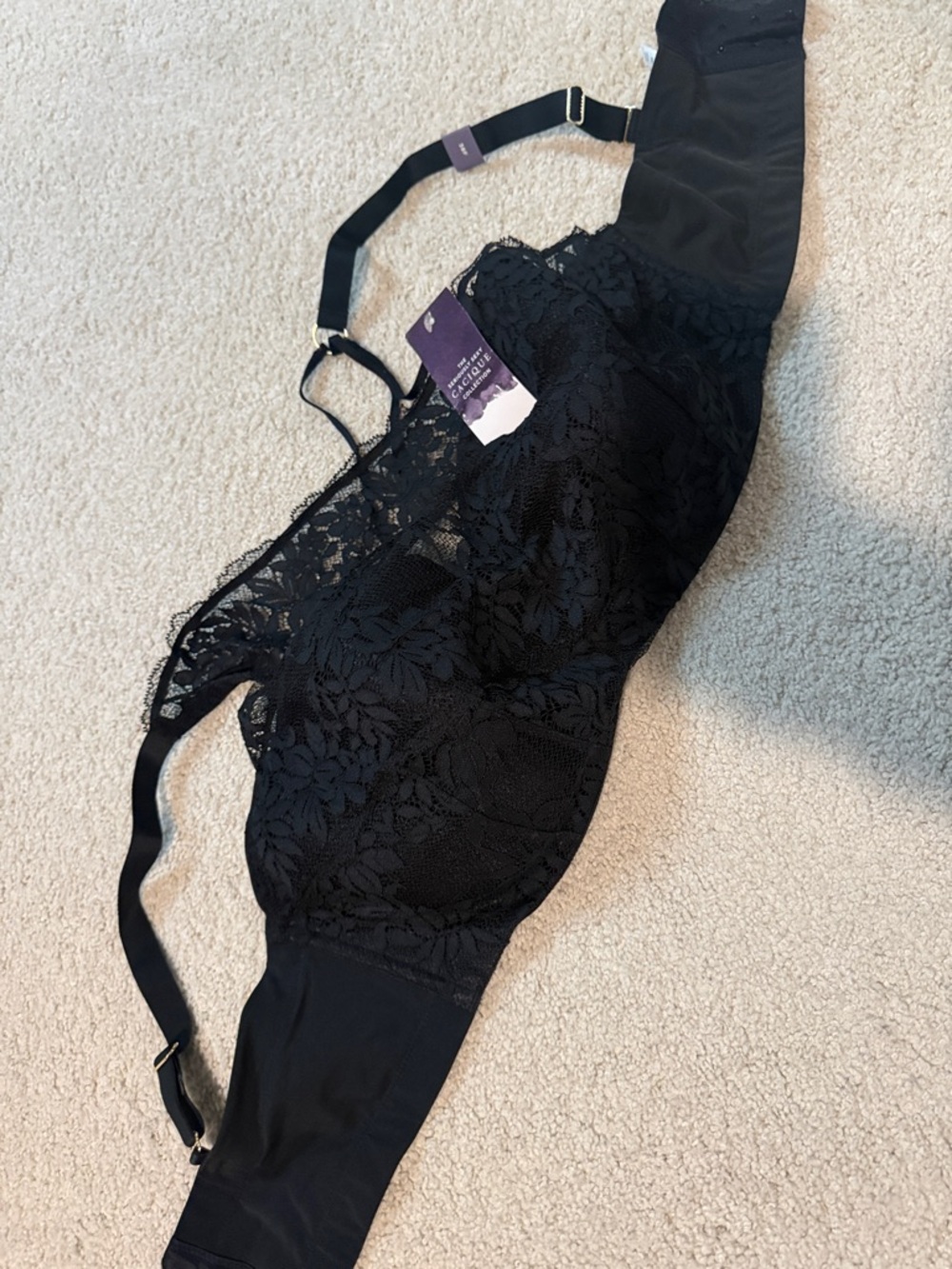 Cacique Black Lace Longline Bralette